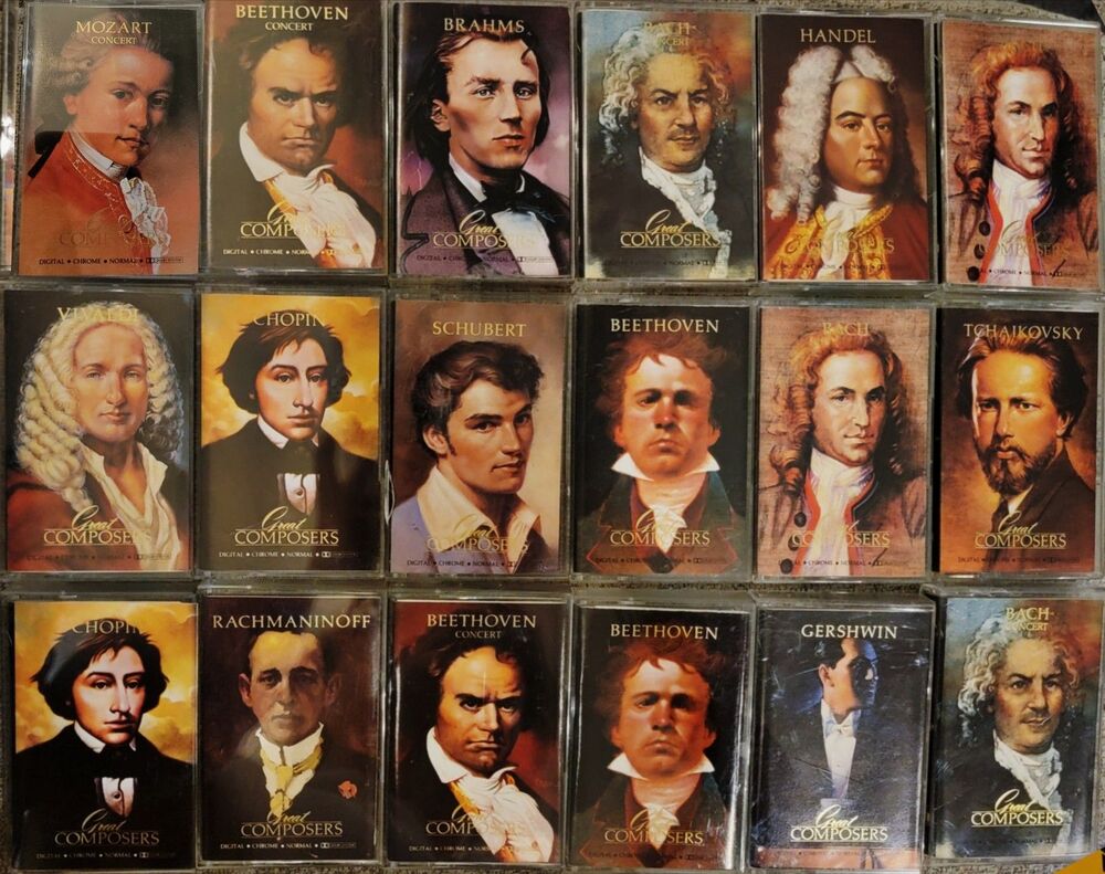 LOT OF  18 VINTAGE 'TIME LIFE GREAT COMPOSERS SERIES' CASSETTE TAPES EXC COND